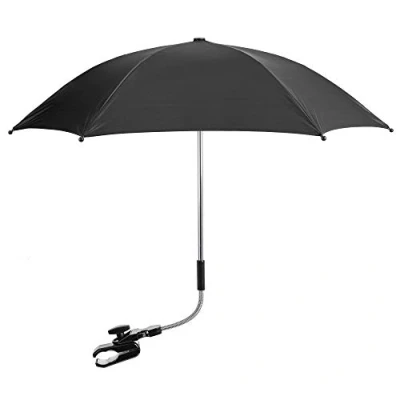 Image of FYLO Universal Baby Parasol Umbrella Sun Canopy Shade Maker for Pushachair Pram Buggy (Black)