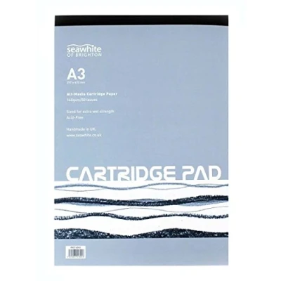 Image of Drawing Sketching Cartridge Paper A3 Pad 50 Sheets 140 Gsm Acid Free Suitable for Pencils, Pens, Light Watercolour Washes, All Media Ideal Students and Professional Artists