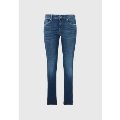 Image of Pepe Jeans Soho Women&#039;s Skinny Fit Mid Waist Denim, Black, 24W / 32L