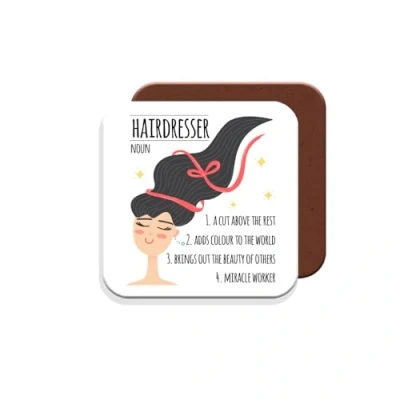 Image of Hairdresser Coaster Gift for Hair Stylists Giftset Made by MUGGZ in The UK