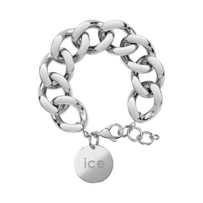 Image of ICE Jewellery chain bracelet Silver Chunky for women with a gold medal (021304)