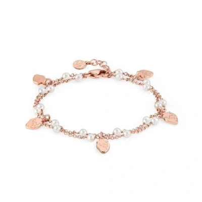 Image of Nomination Bracelet Mon Amour collection in Stainless Steel, 925 Sterling Silver and Pearls. Rose Gold finish. Strawberry