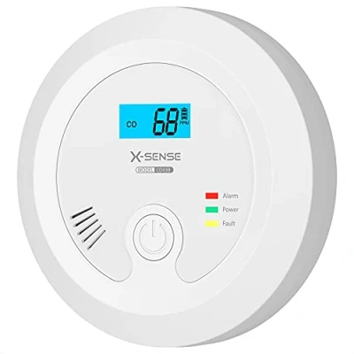 Image of X Sense 10 Year Product Life Carbon Monoxide Alarm Detector, Replaceable Battery Operated CO Detector with Digital Display, CO03B