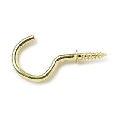 Image of Merriway® BH00033 (50 Pcs) EB Brass Plated Shouldered Mug Cup Hooks, 19 mm (3/4 inch) Pack of 50 Pieces