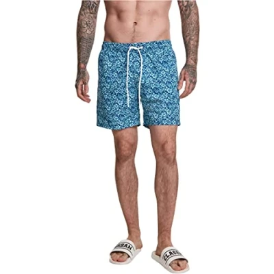 Image of Urban Classics Floral SWIM Shorts Swimming shorts, Men&#039;s, Size: XL, Navy