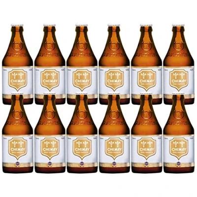 Image of Chimay White Cap Trappist Tripel 330ml Bottles (12 Pack) Belgian Beer Gifts for Men, Birthday Men and Women, Beers Lagers Offers Gift Pack Alcohol Set