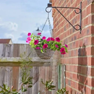 Image of Garden Mile® 12&quot; Round Hanging Baskets Indoor Outdoor Rope Planter Plant Pots Basket (12&quot; Basket)