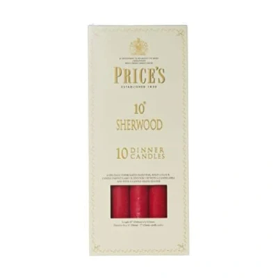 Image of Prices 10 Sherwood Candle Red Pack Of