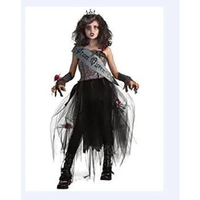 Image of Rubie&#039;s 884782M Official Goth Prom Queen Costume, Girls&#039;, Medium Halloween, Black, White