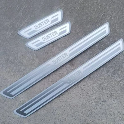 Image of EAGLEG Car Door Sill Protector for Ren Ault Dacia Duster 4PCS Scuff Plate Stainless Steel Stickers Accessories,Silver