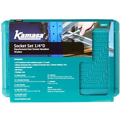 Image of Kamasa 56017 Socket Set 1/4&quot;D, 58pc