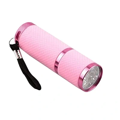 Image of Caoruiy Outdoor Mini Pink Rubber Coated 9 LED Flashlight Torch