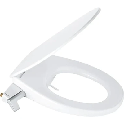 Image of GROHE Bau Ceramic Manual Bidet Seat with Lid, Both Soft Close (Duroplast WC Seat, Operation, No Electricity Needed, 2 Self Cleaning Spray Arms, Water Connection 3/8 Inch), 39648SH0