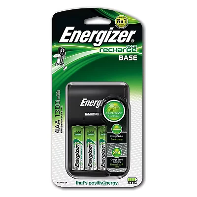 Image of Energizer Battery Charger, Recharge Basic, for AAA and AA Batteries (2x Rechargeable Included)