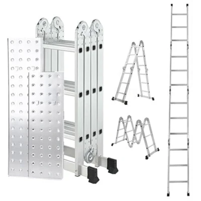 Image of 3.46m Heavy Duty Lightweight Aluminium Folding and ladders Extendable Multi Purpose Work Platform Combination Ladder Step/Stair decorating