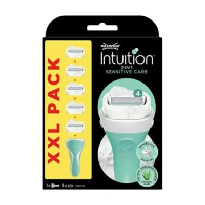 Image of WILKINSON SWORD Intuition Sensitive Care Women&#039;s Razor + 5 Replacement Blades