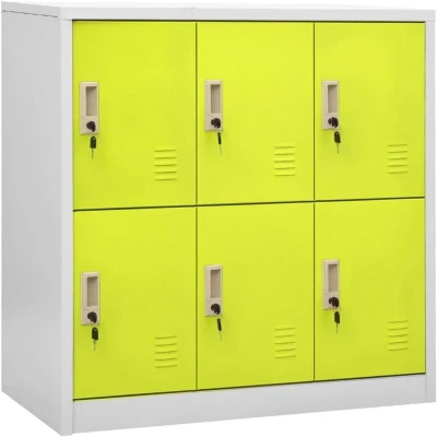 Image of Vidaxl Locker Cabinets 5 pcs Light Grey and Green 90x45x92.5 cm Steel