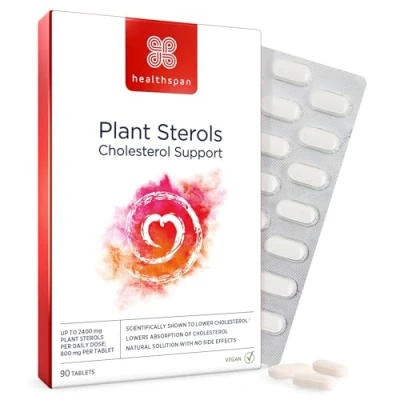 Image of Healthspan Plant Sterols 800mg Blocks Absorption of Dietary Cholesterol Vegan (90 Tablets)