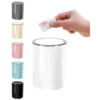 Image of KW &quot;Clappe 1.7Ltr Counter Top Waste Bin/Mini Swing Bin/Compost Bin (White)