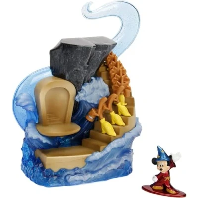 Image of Jada JMF99984 Sorcerer&#039;s Apprentice Mickey Nano Metals Scene Mini Playset, Multi