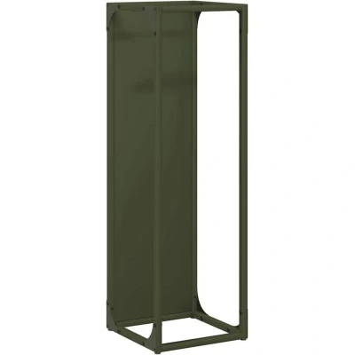 Image of vidaXL Firewood Rack Olive Green 25x25x80 cm Cold rolled steel