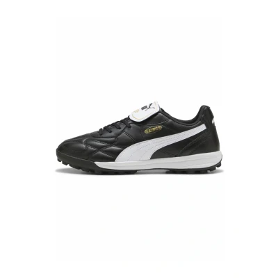 Image of PUMA Unisex King TOP TT Soccer Shoe, Black White Gold, 9.5 UK