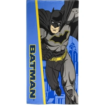 Image of CERDÁ LIFE&#039;S LITTLE MOMENTS Batman Children&#039;s Towel Blue and Yellow 70x140cm Made with 100% Polyester 250 gsm Small Print Original Product Designed in Spain