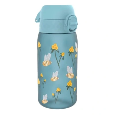 Image of Ion8 Kids Water Bottle, 350 ml/12 oz, Leak Proof, Easy to Open, Secure Lock, Dishwasher Safe, BPA Free, Carry Handle, Hygienic Flip Cover, Clean, Odour Carbon Neutral, Bumble Bees Design