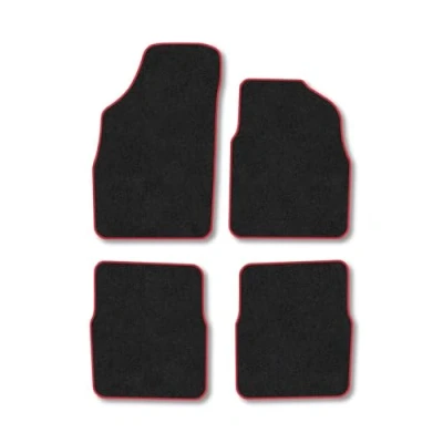 Image of Car Mats Compatible with Fiat Panda (2004 2012) Tailored Fit Red Carpet Floor Set Accessory Custom 4 Pieces Anti Slip Backing &amp; Binding Trim Edge