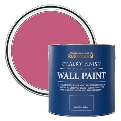 Image of Rust Oleum Pink Matt Emulsion Wall Paint Raspberry Ripple 2.5L