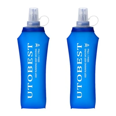 Image of UTOBEST Soft Flask Running Water Bottle Collapsible for Trail Hydration Pack Hiking Cycling Climbing 500ML