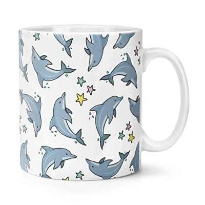 Image of Dolphin Stars Pattern 10oz Mug Cup