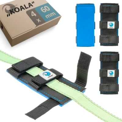 Image of valonic KOALA protector for tie down straps neoprene pad, 4 pack protective sleeves ratchet or downs with cam buckle