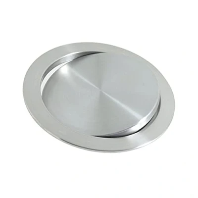 Image of Trash Can Balance Flap Cover Garbage Rotating Top Lid Countertop Built in Kitchen Round Waste Bin Lid, Brushed Surface Stainless Steel Chute Cover,Gold
