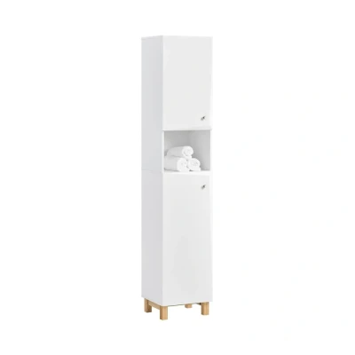 Image of Bathroom Tall Storage Cabinet,BZR91 W Sobuy
