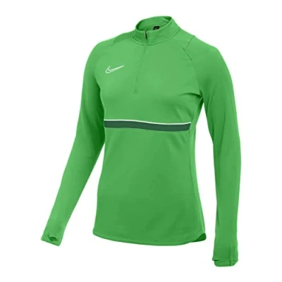 Image of Nike Women&#039;s Academy 21 Drill Top Training Sweatshirt, womens, CV2653 362, Lt Green Spark/White/Pine Green/White, XS
