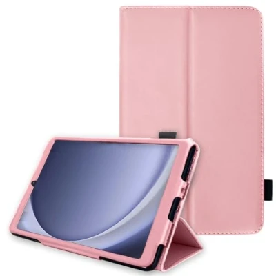Image of TECHGEAR Leather Case for Samsung Galaxy Tab A9 8.7&quot; (SM X110 / SM X115) Premium PU Slim Folio Stand Cover with Hand Strap [Light Pink]