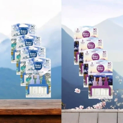 Image of 8Pack Air Freshener Plug in Refill 3volution Compatible with 8Pcs Wax Melts (Mountain &amp; Mystical Japan)