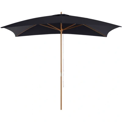 Image of Outsunny 2 x 3m Wood Wooden Garden Parasol Sun Shade Patio Outdoor Umbrella Canopy01 0214