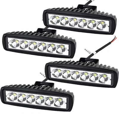 Image of AUXTINGS 4 Pieces 6 inch Spot Led Work Light Bar 18W Off Road Driving Fog lights for Vehicle 4WD 4x4Cabin UTE SUV ATV Truck Car Boat,DC 12V 24V