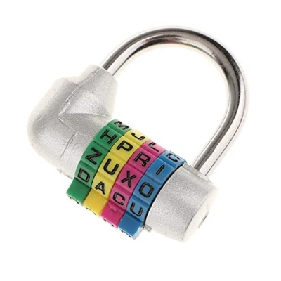 Image of Baoblade 4 Letter Combination Lock Resettable Zinc Alloy Code Padlock for School Gym Locker,Fence,Case,Hasp Storage,