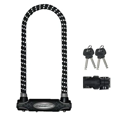 Image of MASTER Lock Heavy Duty Bike D [Key] [Universal Mounting Bracket] [Certified Lock] [Reflective Design] [Long Shackle] 8195EURDPROLWREF Ideal for all Bikes