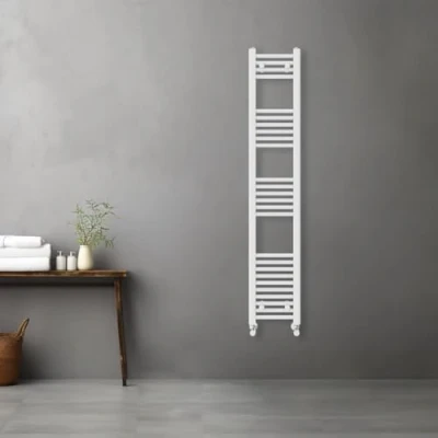 Image of Warmehaus Contemporary Straight Heated Bathroom Towel Rail Radiator Rad 1600x300mm White