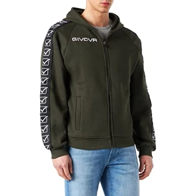 Image of Givova Unisex Sweatshirt Full Zip Band, Military green, 2XL, XXL