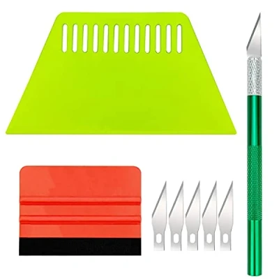 Image of Ewrap Wallpaper Smoothing Tools Set for Install Adhesive Contact Paper Vinyl Wrap Window Tint Film, with Large Scraper, Felt Squeegee, Trimming Tool
