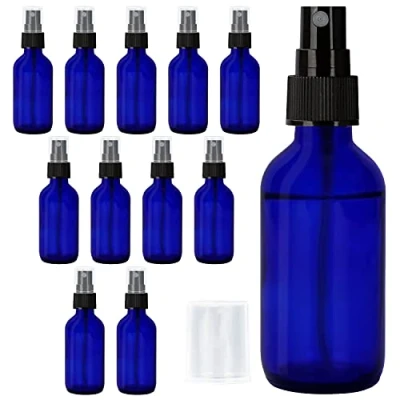 Image of BELLE VOUS 12 Pack Glass Blue Spray Bottles 60ml / 20oz Empty Fine Mist Bottle Sprayer Refillable Cobalt for Essential Oils, Cleaning, Travel, Aromatherapy, Pets &amp; Perfume