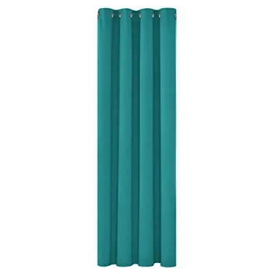 Image of Deconovo Blackout Curtain Material Room Darkening Thermal Insulated Eyelet for Bedroom 52&quot;x 63&quot; Turquoise 1 PANEL