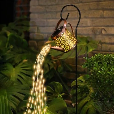 Image of CECOMBINE Solar Watering Can Light Garden Ornaments Lights, LED Waterproof Lights Art with Bracket, Powered for Outdoor Lawn Décor