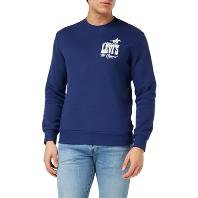 Image of Levi&#039;s Men&#039;s Standard Graphic Crew Sweatshirt, Western Htg Logo Naval Academy, XL