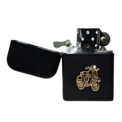 Image of Knight Vespa scooter matte black stormproof petrol lighter